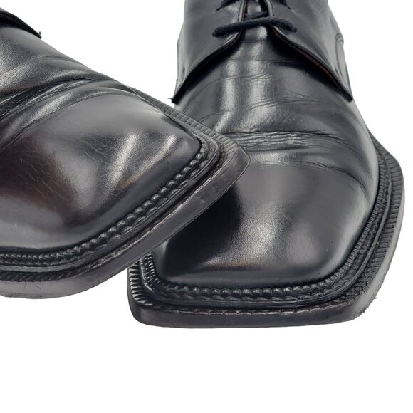 Vintage Valentino Garavani Olivier Italy Dress Shoes Oxfords Black Leather 10.5 - Picture 2 of 14
